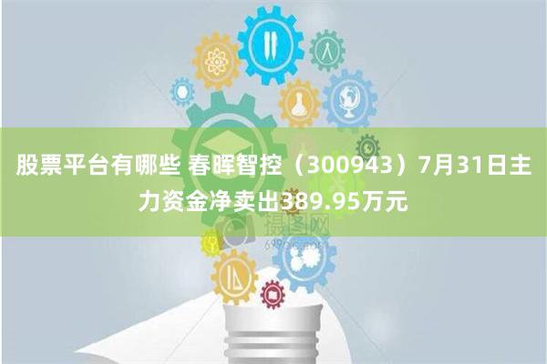 股票平台有哪些 春晖智控（300943）7月31日主力资金净卖出389.95万元