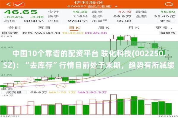 中国10个靠谱的配资平台 联化科技(002250.SZ)：“去库存”行情目前处于末期，趋势有所减缓